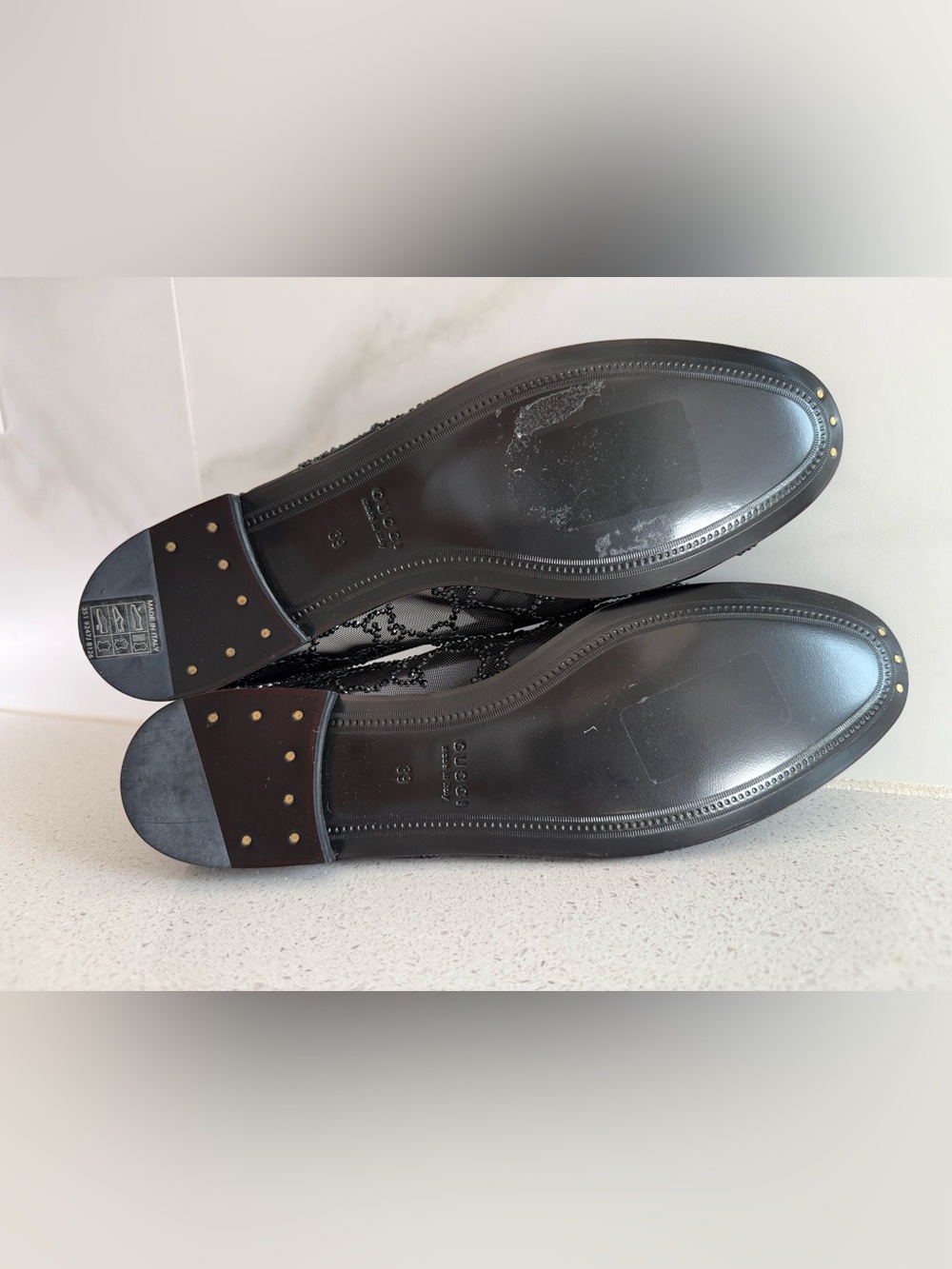 Gucci GG Jordan Loafers Crystal/Mesh Black Size EU 39 US 9 - Picture 9 of 9